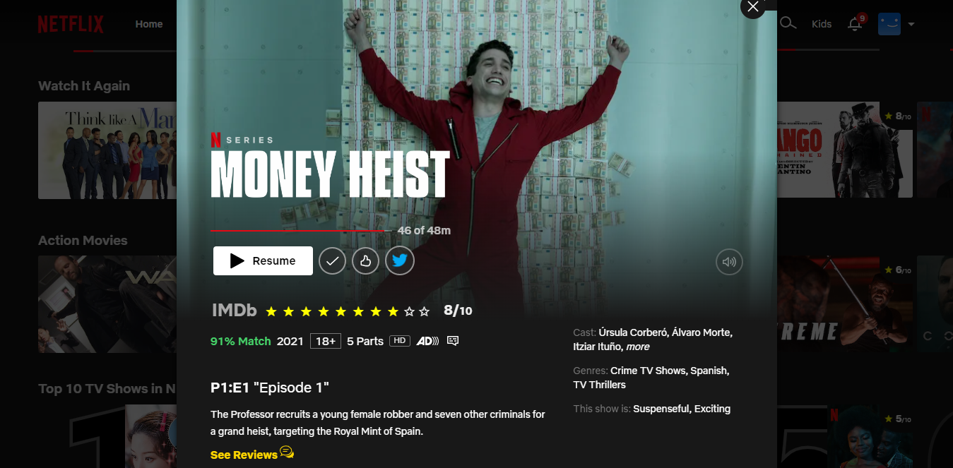 Image showing you can quickly share Netflix movie recommendations on Twitter!